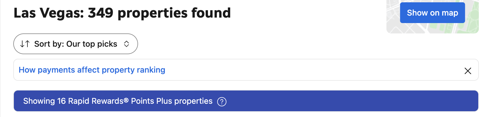 Southwest Hotels Las Vegas Search